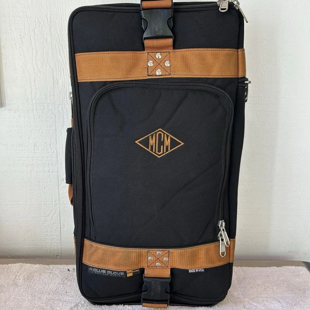 Club Glove Carry-On Rolling Travel Bag Cordura 1000D Nylon Black/Brown 24